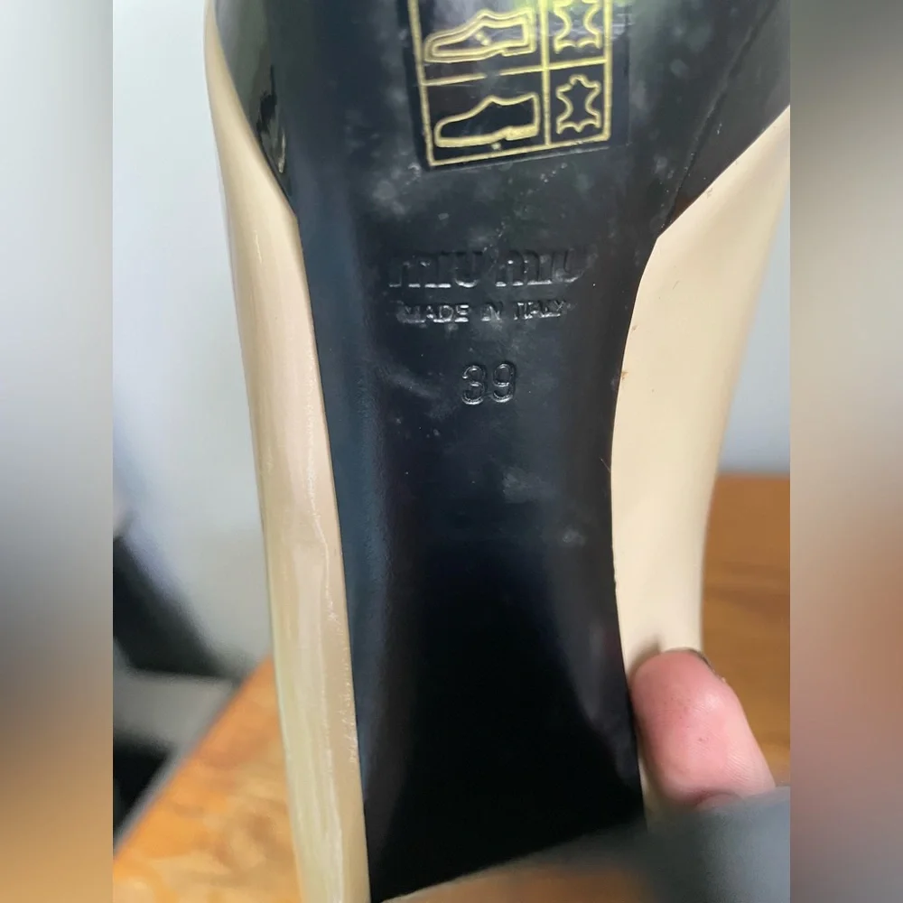 Miu Miu Patent Leather Block Heels Womens Size 39 - Picture 8 of 9